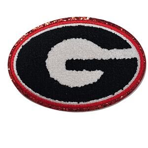 UGA G 4" Chenille & Glitter Iron-On Patch | Georgia Bulldogs